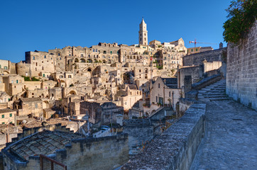 Fototapeta na wymiar The historic old town of Matera in italians Basilicata region