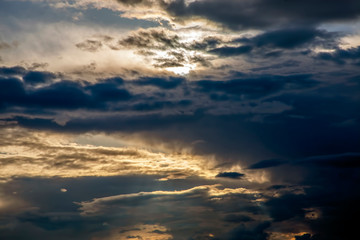 the expressive contrast of the clouds in the sky
