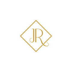 Luxury letter JR logo design vector