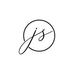 Luxury letter JS logo design vector