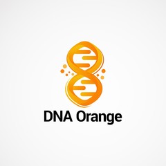 Obraz premium DNA orange logo vector concept, icon, element, and template for company