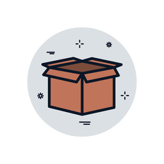 Isolated delivery open box fill block style icon vector design