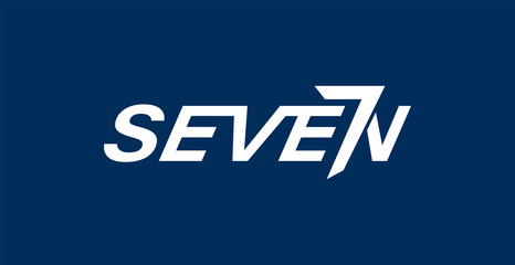 Logo seven, number 7 concept with letter N.