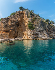 Wonderful beach coast line of The island Cres, Croatia. Adriatic sea.