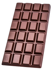 Bar of milk chocolate isolated on a white background. File contains clipping path.