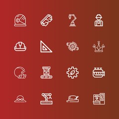 Editable 16 engineer icons for web and mobile
