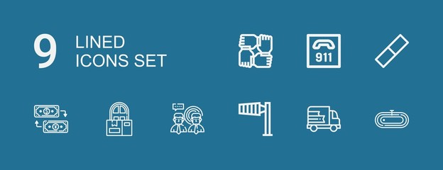 Editable 9 lined icons for web and mobile