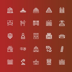 Editable 25 architecture icons for web and mobile
