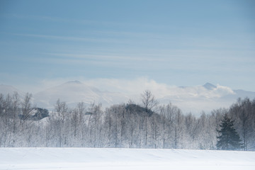 極寒の朝の風景
