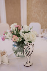 wedding decor in the restaurant and food