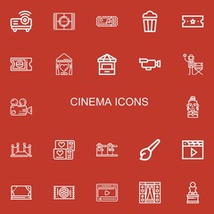 Editable 22 cinema icons for web and mobile