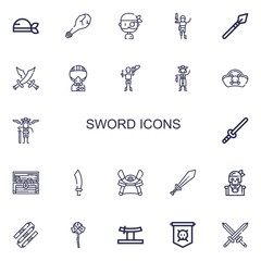 Editable 22 sword icons for web and mobile
