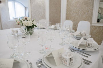 wedding decor in the restaurant and food