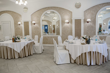 wedding decor in the restaurant and food