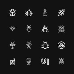 Editable 16 ladybug icons for web and mobile