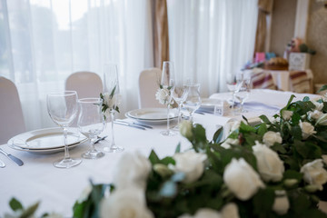 wedding decor in the restaurant and food