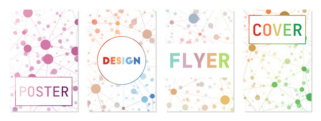 Set of digital covers. Can be used as cover, banner, flyer, poster, business card, brochure. Attractive geometric background collection. Awesome vector illustration.