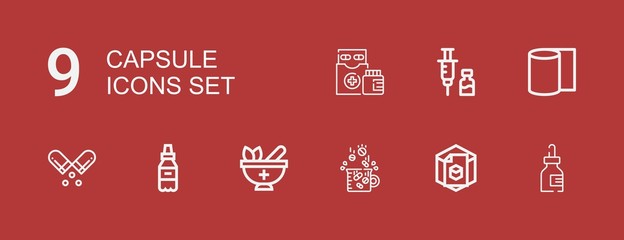 Editable 9 capsule icons for web and mobile
