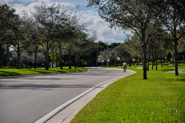 excercise bike on open long road pavement vision freedom miami training park