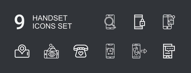 Editable 9 handset icons for web and mobile