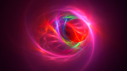 3D rendering abstract red fractal light background