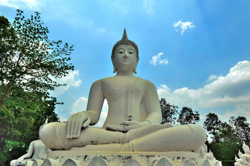 Ancient Lord Buddha Statue Bung Khi Lek Temple, Khemmarat District, Ubon Ratchathani Province;Thailand ,Public place allowing shooting for travel and worship 