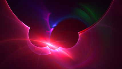 3D rendering abstract red fractal light background