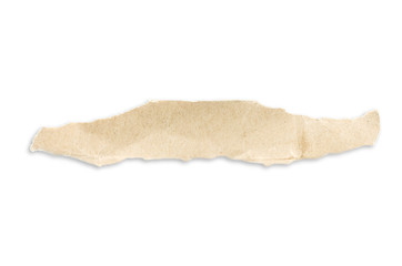 Fototapeta na wymiar Recycled paper craft stick on a white background. Brown paper torn or ripped pieces of paper isolated on white with clipping path.
