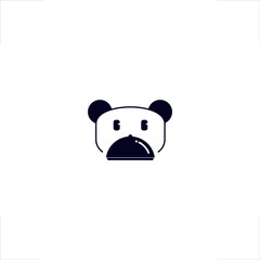 Panda bear logo mascot design food