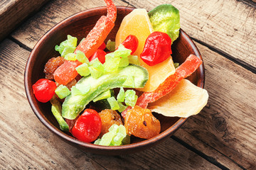 Assortment of tasty dried fruits