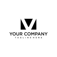 Clean and geometric line logo design of letter V with white background - EPS10 - Vector.