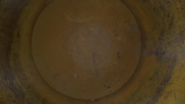 Inside the metal pipe, metallic texture tube. Dolly shot of the lens moving in the pipeline. Perspective view