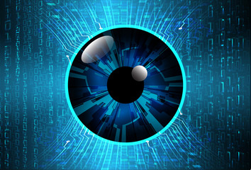 Blue eye cyber circuit future technology concept background