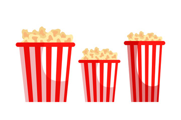 Popcorn glass different size set isolated on white