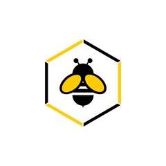 Bee icon isolated on white background