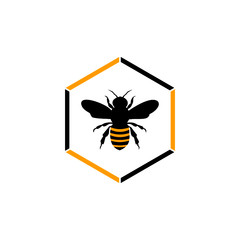 Bee icon isolated on white background