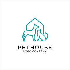 dog cat pet house, Pet Shop Logo Template Design Vector,  Idea logo design inspiration