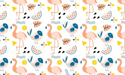 Fototapeta na wymiar Animal pattern with farm animal logo illustration