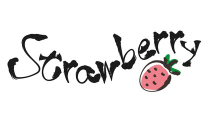 カリグラフィーと筆絵・Strawberry