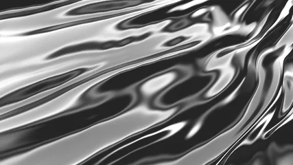 Fotobehang Chrome Melted wavy liquid substance. © klss777