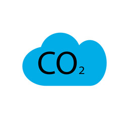 CO2 emissions in cloud icon isolated