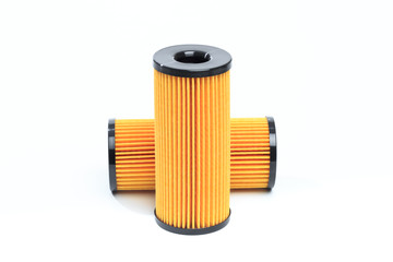 Oil , air , fuel filter for car on white background or isolated - Image