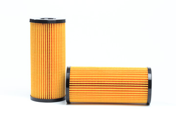 Oil , air , fuel filter for car on white background or isolated - Image