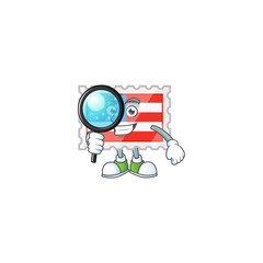 A famous of one eye independence day stamp Detective cartoon character design