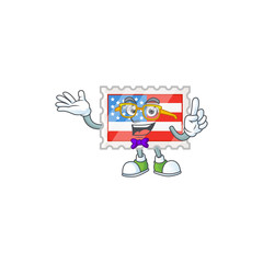 The Geek character of independence day stamp mascot design