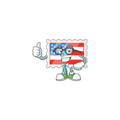 Independence day stamp successful Businessman wearing glasses