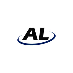 Letter AL simple logo isolated on white background
