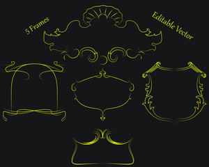 Set of editable vector, decorative frames