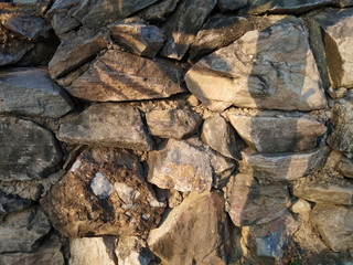 view of stone wall texture background.