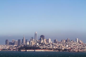 Fototapeta premium Beautiful view of San Francisco skyline at daytime with waterfront, California, USA